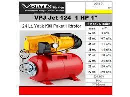 Vortex VPJ JET 124 24 Lt. Yatık Tanklı Hidrafor 5 Kat 6 Daire