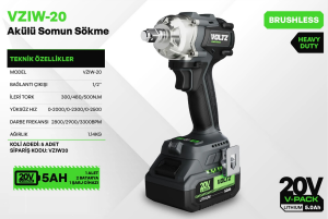 Voltz VZIW-20 Akülü Somun Sıkma-Sökme 20 Volt 2x5 Ah
