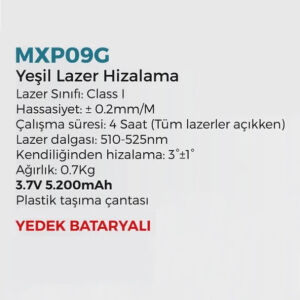 Max Extra MXP09G Lazer Hizalama Cihazı 3.7 V 5200 mAh Taşıma Çantalı