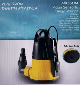 Max Extra MX3SDM Dalgıç Pompa Temiz-Kirli Su Dijital Sensörlü