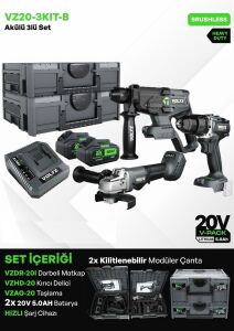 VOLTZ VZ20-3KIT-B AKÜLÜ ÜÇLÜ SET 5 AH