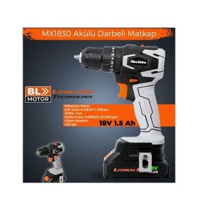 Max Extra MX1830 Brushless 18V 2.0Ah Akülü Darbeli Matkap