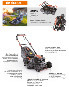 Lutian LM53S-180 53 CM 5in1 Şanzımanlı Benzinli Çim Biçme Makinesi