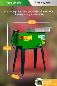 Yeşil Makina SM500 Salça Makinesi 220 V. 3 Hp.