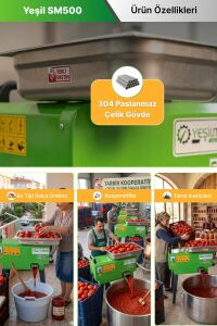 Yeşil Makina SM500 Salça Makinesi 220 V. 3 Hp.