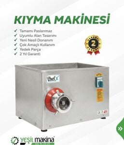 ChefX ByYeşil Makina Profesyonel Et Kıyma Makinesi 12 No 0,5 Hp