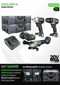 VOLTZ VZ20-3KIT-A AKÜLÜ ÜÇLÜ SET 5 AH