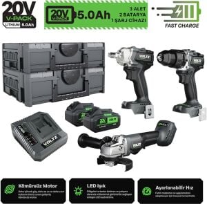 VOLTZ VZ20-3KIT-A AKÜLÜ ÜÇLÜ SET 5 AH