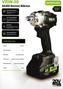 VOLTZ VZ20-3KIT-A AKÜLÜ ÜÇLÜ SET 5 AH