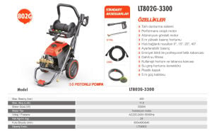 Lutian LT802G-3300C 3300 W. 210 Bar Yüksek Basınçlı Yıkama Makinesi
