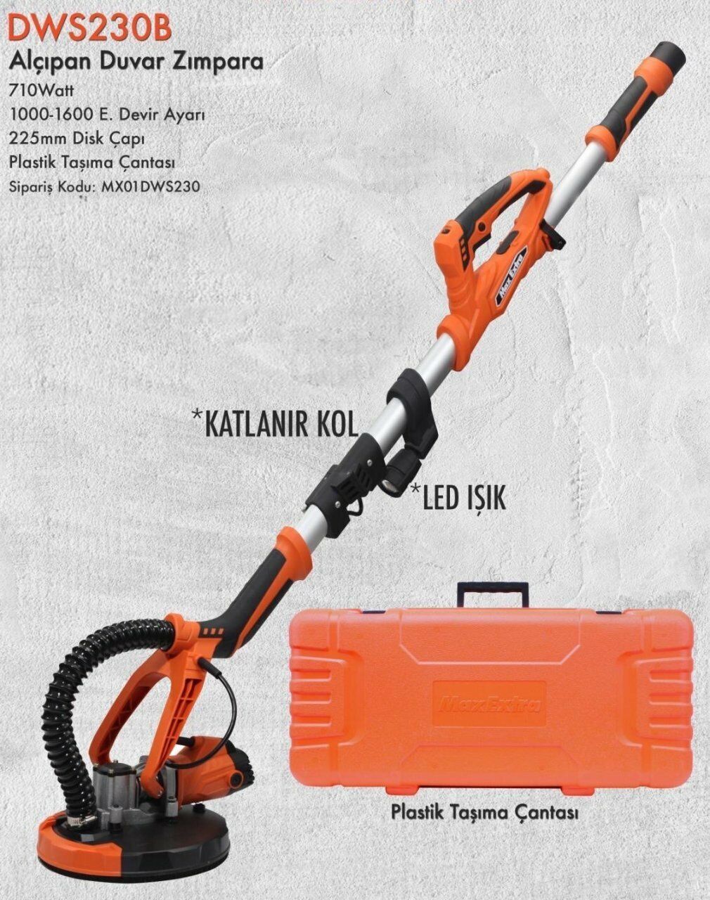 Max Extra DWS230B Alçıpan Duvar Zımpara Profesyonel