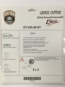 Shark Elmaslı Tırpan Testeresi 255 mm 40 Diş